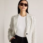 Quince NWT Stretch Cotton Jersey High Neck Sleeveless Bodysuit Soft White Sz S Photo 3