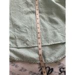 H&M L.o.g.g. Label Top Green White Searsucker V-Neck 3/4 Sleeve Womens Size 4 Photo 3