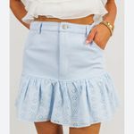 idem Ditto  White Eyelet Denim Skirt NEW Size SMALL Photo 2
