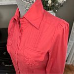 Bebe Utility Tunic Shirt Belle Pink Button-Front Stretch Poplin Blouse Size S Photo 9