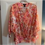 Smythe Pink Begonia Floral Top blouse size medium excellent condition Pink Photo 2