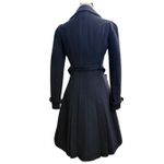 Burberry  Prorsum Cotton Blend Long Pleated Black Double Breasted Trench Coat 38 Photo 5