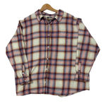 Wrangler  Wrancher Flannel Button Down Women’s 3X Burgundy Pastel Plaid Western Photo 0