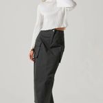 ASTR The Label Cropped Plisse Mock Neck Top Small Photo 2