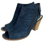 Paul Green Women's Size 7.5 Blue Cayanne Peep Toe Block Heels Bootie EUC Photo 1