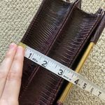 Vintage Elka 1980s Crocodile Skin Hard Case Accordion Style Crossbody Bag Purse Brown Photo 11