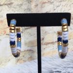 J.Crew New  Zigzag Interlocking Bead Hoop Earrings Photo 1