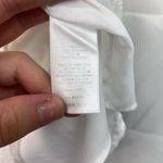 Talbots women’s white textured sheer lined long sleeve vneck blouse shirt medium Photo 4