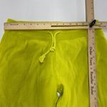 ZARA  Pants Womens Large Neon Green Yellow Waffle‎ Knit Drawstring Joggers Photo 3