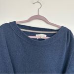 Brochu Walker Navy Blue Teddy Long Sleeve Crew Neck Tie Waist Sweater Blouse Med Photo 3