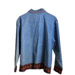 Vintage Life Style Women’s Denim Jacket Button Front Embroidered Size Medium Sk Blue Photo 5