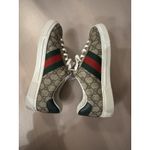 Gucci Ace Women's GG Print Ebony Beige/Green Sneakers Sz 7 Men 9 Women (UK 6) Photo 10