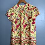 Rachel Roy Red &Yellow Colorful Parrot Print Short Ruffle Sleeve Blouse Large Green Size undefined Photo 6