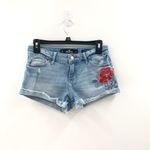 Hollister Low Rise Short‎ Short Floral Embroidered cuff 0/24w Blue Photo 1