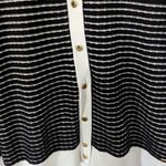 Calvin Klein Women's Button Up Black and White Striped Cardigan Sweater Size XL Photo 5