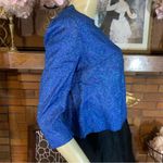 VINTAGE CIRCA 1960'S HANDMADE BLUE SPARKLE CROPPED TOP (XS) Photo 3