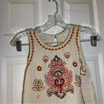 Taylor & Sage  Cream Boho Embroidered Sleeveless Tank M Photo 3