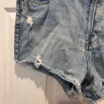 BLANK NYC Distressed High Rise Button Fly Light Wash Denim Shorts Sz 32 / US 14 Photo 2