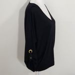 Ellen Tracy  Black Knit Top Size Small Oversized Black Blouse Photo 1