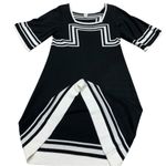 Sangria Black White Geometric Knit Dress Size Large Monochrome Knit Dress EUC Photo 11