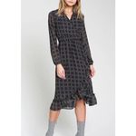 Anthropologie dRA Cicero Wrap Asymmetric Dress Ruffle Plaid Boho Blue - Large Photo 7
