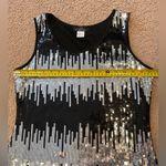 PINK COLLECTION Sequin Sparkle Mini Black Party Dress Size M Photo 2