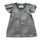 Anthropologie  silver metallic short sleeve top size S Photo 10