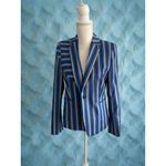 Akris Punto Blue Pinstriped Blazer Jacket Size US 8 Photo 3