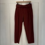 Athleta  Skyline II High Rise Paper Bag Waist Belted Tie Waist Pant Cognac Size 6 Photo 1