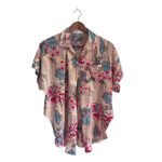 Cupshe Floral & Striped Tropical Oversized Swim Beach Button Front Cover-Up Top Photo 3