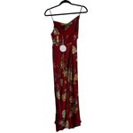Petal and Pup NWT  Floral Satin Doriah Midi Dress Women's Wine Size US 4 Photo 2