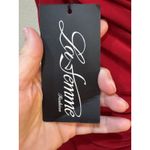 La Femme  Notched Off‎ Shoulder Ruched Fitted Dress In Red Size 0 Style 28389 Photo 6