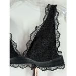 Victoria's Secret Victoria’s Secret black lace velvet trimmed unlined bralette size large NWT Photo 2