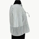 Sézane NWT  Ileana Striped Tie-Front Crop Blouse | Sz EU 36 (US 4) | Ecru/Blue Photo 9