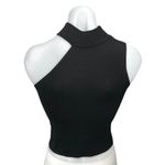 The Way Black Stars Beaded Sleeveless Asymmetric One Shoulder Crop Tank Top OS Size undefined Photo 1