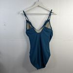 Shape Fx  Sz 10 Swimsuit Teal Tummy Smoothing Wrap Look Ruched No Wire One Piece Photo 6