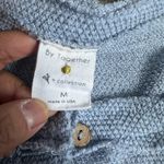 By Together  Light Blue Knit Cropped Boxy Henley Sweater M Photo 1