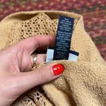 Daytrip  CARAMEL BROWN LACE INSERT BASIC CARDIGAN BOHO LAYER COVER UP Photo 3