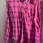 American Eagle  Outfitters pink and purple Plaid Shirt large Photo 0