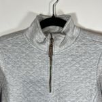 L.L.Bean  Womens Quilted Quarter Zip Pullover Sweatshirt Long Sleeve Gray SZ‎ XS Photo 1