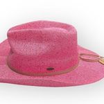 Anthropologie new  [by C.C.] 𒀭 Sparkle Straw Cowboy Hat 𒀭 Medium Pink 𒀭UPF 50+ Photo 5