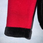 Berek Vintage Red & Black Beaded~Velvet~Fur~Zip Up Cardigan Sweater Large Photo 5