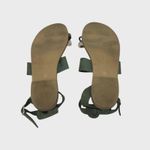 Nikos Greek Leather Made Sandals Dark Green Silver Braid Women's Size 7.5 Photo 6