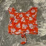 American Eagle Outfitters Rust Colored Floral Blouse Photo 1