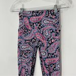 K Deer Nantucket Paisley Print Ankle Length Leggings Size Small Black Photo 2