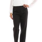 Piazza Sempione  Quiet Luxury Monia Black Virgin Wool Pant IT 38 US 2 Preppy Photo 0