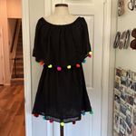 Pitusa pom pom colorful mini dress beach coverup Black Size M Photo 1