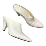 Vince Emberly White Leather Pointy-Toe Mules Photo 1