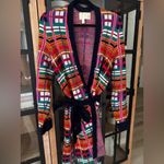 Anthropologie Moth Williston Plaid cardigan colorful knit tie waist coat sweater Photo 8