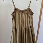 ZARA  Ruffle Pleated Tie Front Maxi Dress in Moss Green - XS Photo 2